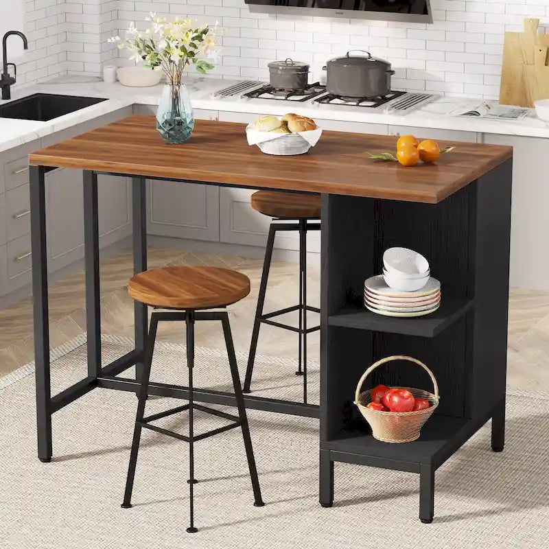 Isola da cucina larga 43, tavolo da cucina con 5 ripiani aperti