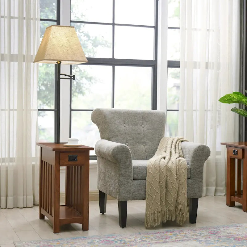 Tavolino da lampada Mission in legno massello Leick Home