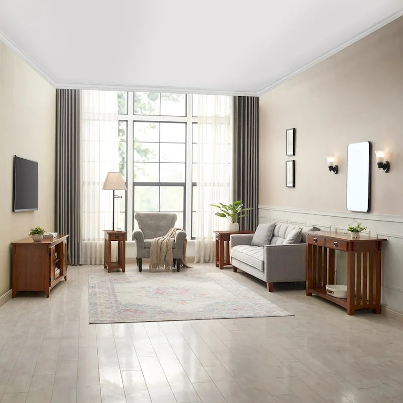 Tavolino da lampada Mission in legno massello Leick Home