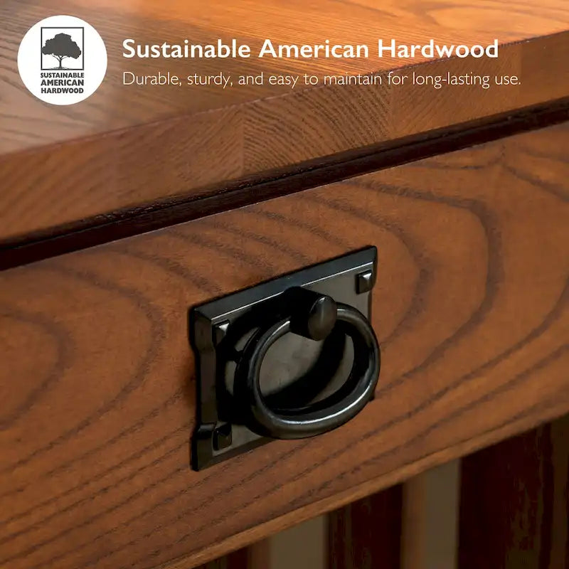 Tavolino da lampada Mission in legno massello Leick Home