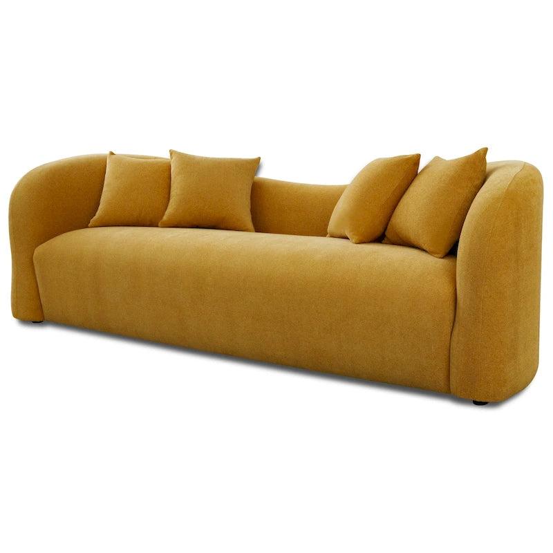Divano Hanar Mid Century Modern Luxury con schienale curvo stretto