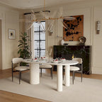 Tavolo da pranzo Luxe Creamy con gambe a colonna romana