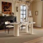 Tavolo da pranzo Luxe Creamy con gambe a colonna romana