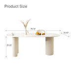 Tavolo da pranzo Luxe Creamy con gambe a colonna romana