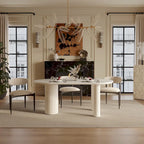 Tavolo da pranzo Luxe Creamy con gambe a colonna romana