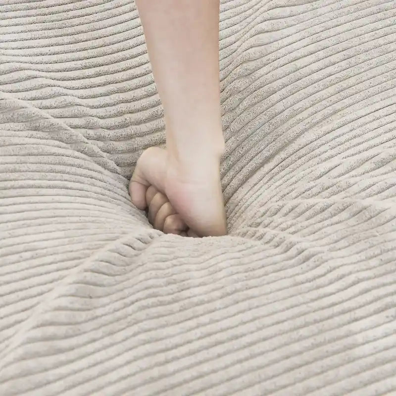 Divano componibile modulare con pouf imbottito Leathaire 180