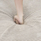 Divano componibile modulare con pouf imbottito Leathaire 180