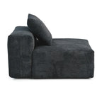 Divano componibile modulare con pouf imbottito Leathaire 180
