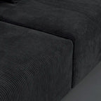 Divano componibile modulare con pouf imbottito Leathaire 180