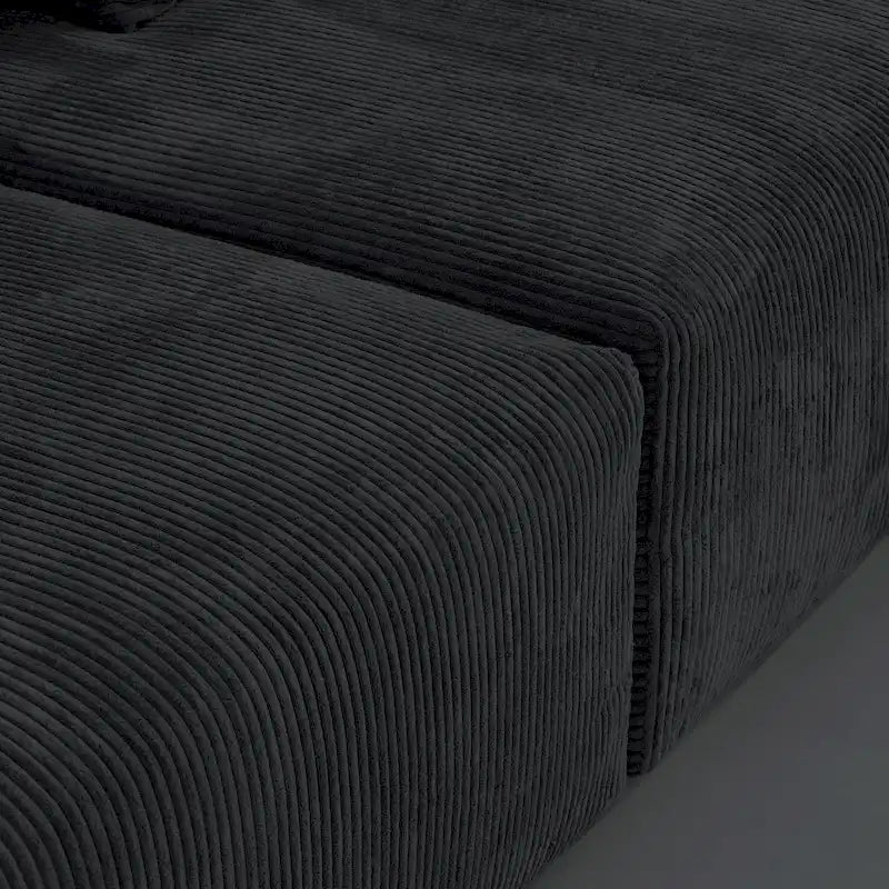 Divano componibile modulare con pouf imbottito Leathaire 180