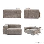 Divano componibile modulare con pouf imbottito Leathaire 180