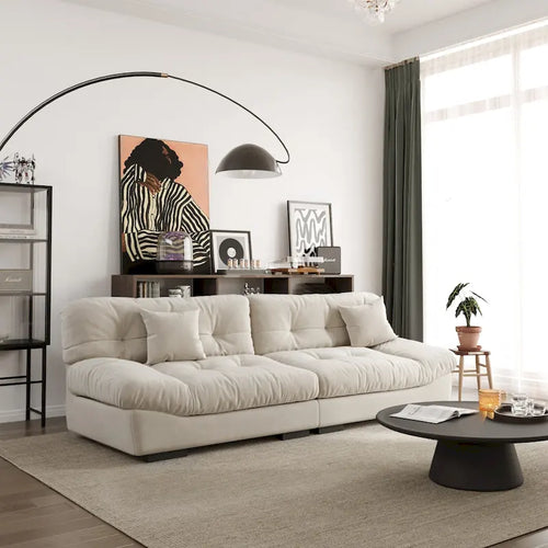 105 Suede Fabric Sectional Sofa Cloud Shape Couch for Living Room