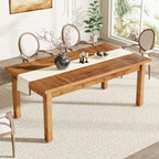 70.86 Wood Dining Table for 6-8 People with Thickened Solid Wood Legs