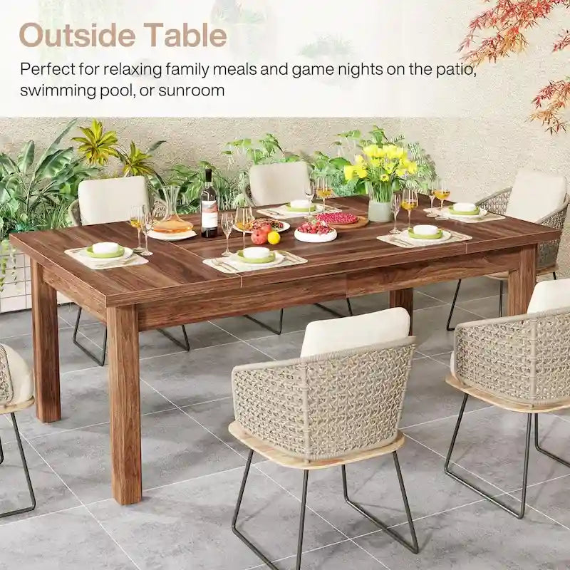 Tavolo da pranzo in legno 70.86 per 6-8 persone con gambe in legno massello ispessite