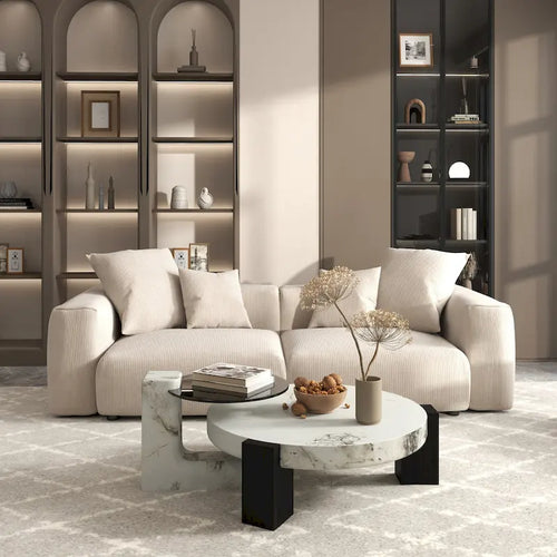 Divano componibile in velluto a coste oversize 102, divano moderno e ampio