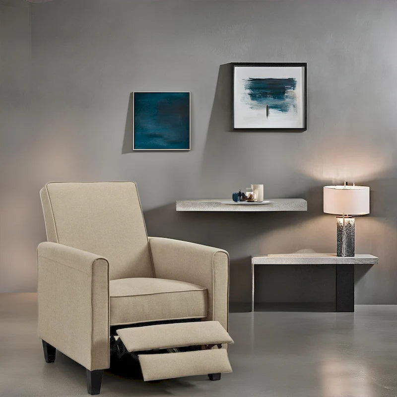 Poltrona reclinabile Pushback Home Theater - Poltrona reclinabile compatta con braccioli e poggiapiedi regolabile, ideale per piccoli spazi