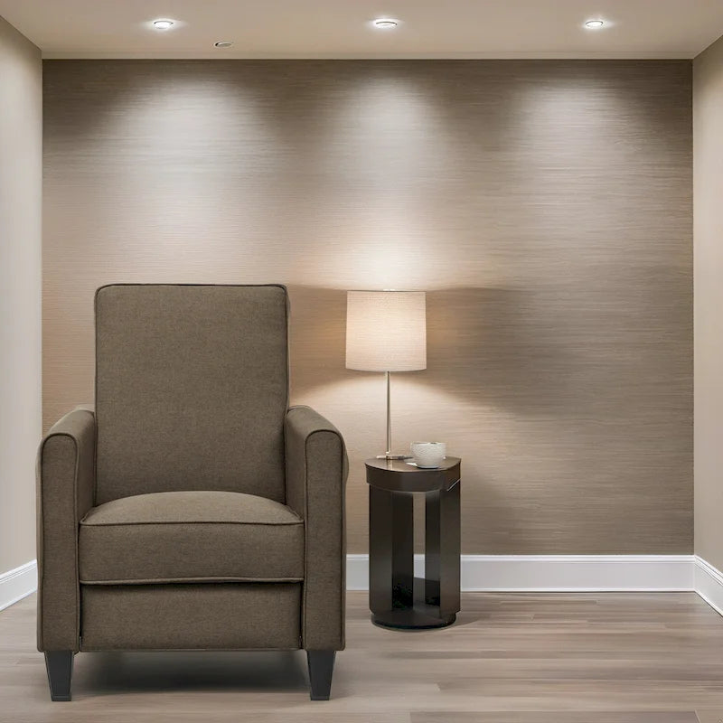 Pushback Recliner Home Theater Chair - Compact Reclining Chair with Armrest and Adjustable Footrest, Ideal for Small Spaces