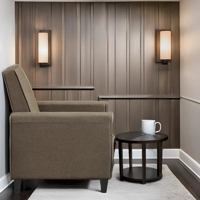 Poltrona reclinabile Pushback Home Theater - Poltrona reclinabile compatta con braccioli e poggiapiedi regolabile, ideale per piccoli spazi