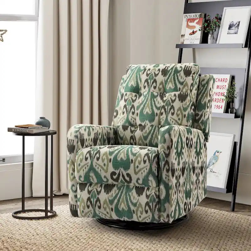 Poltrona reclinabile manuale girevole con schienale imbottito Arlette Contemporary Floral