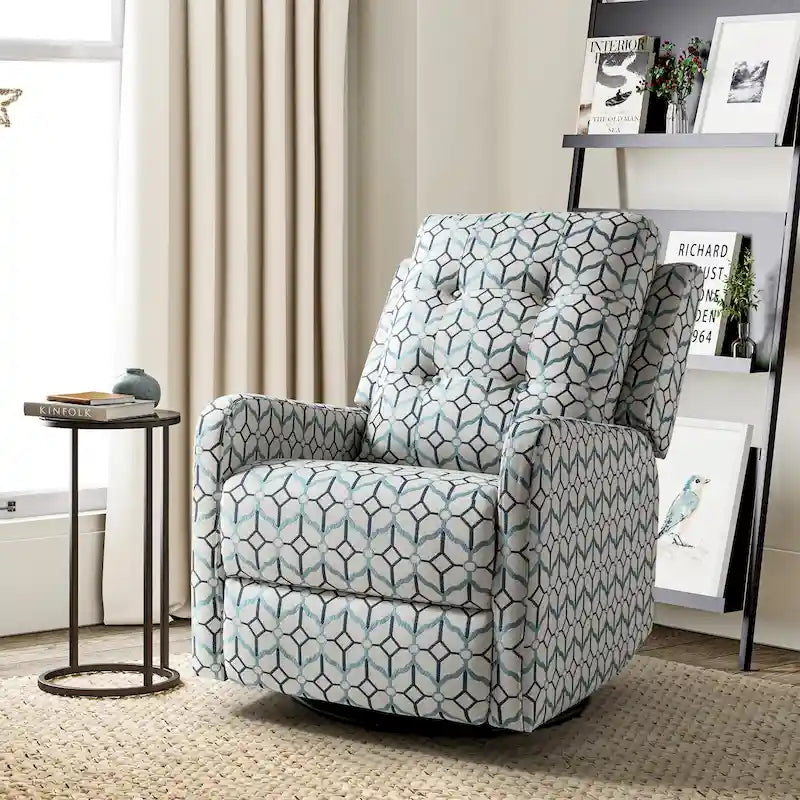 Poltrona reclinabile manuale girevole con schienale imbottito Arlette Contemporary Floral