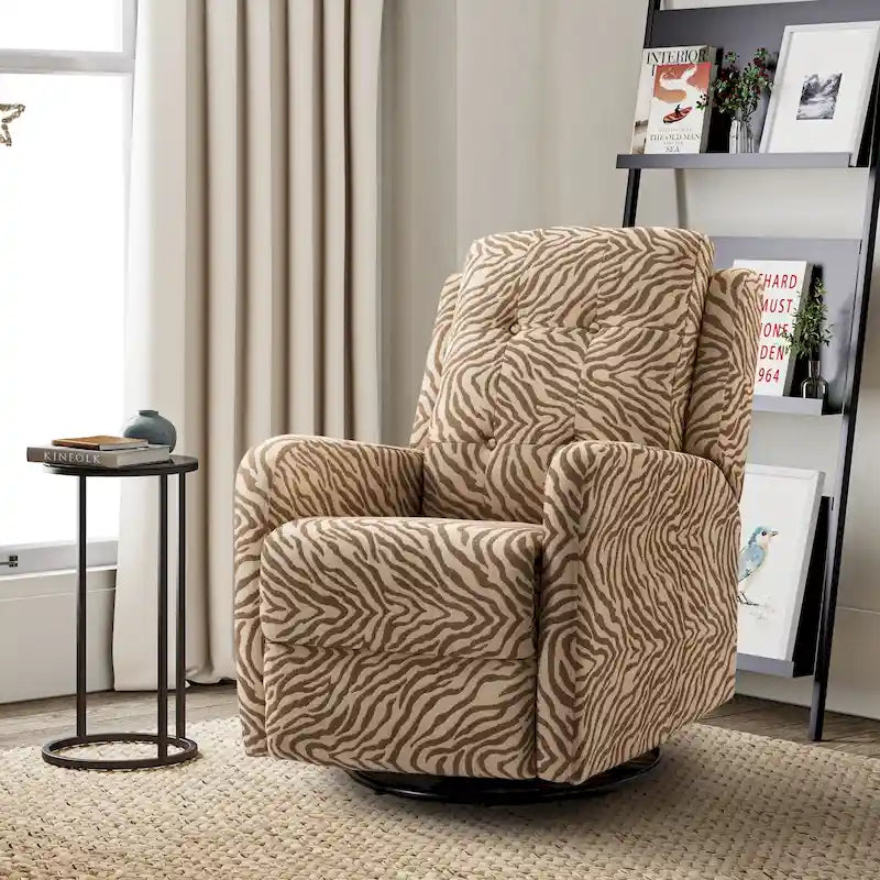 Poltrona reclinabile manuale girevole con schienale imbottito Arlette Contemporary Floral