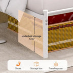 Letto matrimoniale in metallo da 14 pollici con testiera, letto con piattaforma in ferro battuto, senza bisogno di box spring/base per materasso per riporre oggetti