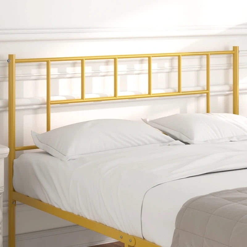 Letto matrimoniale in metallo da 14 pollici con testiera, letto con piattaforma in ferro battuto, senza bisogno di box spring/base per materasso per riporre oggetti