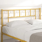 Letto matrimoniale in metallo da 14 pollici con testiera, letto con piattaforma in ferro battuto, senza bisogno di box spring/base per materasso per riporre oggetti