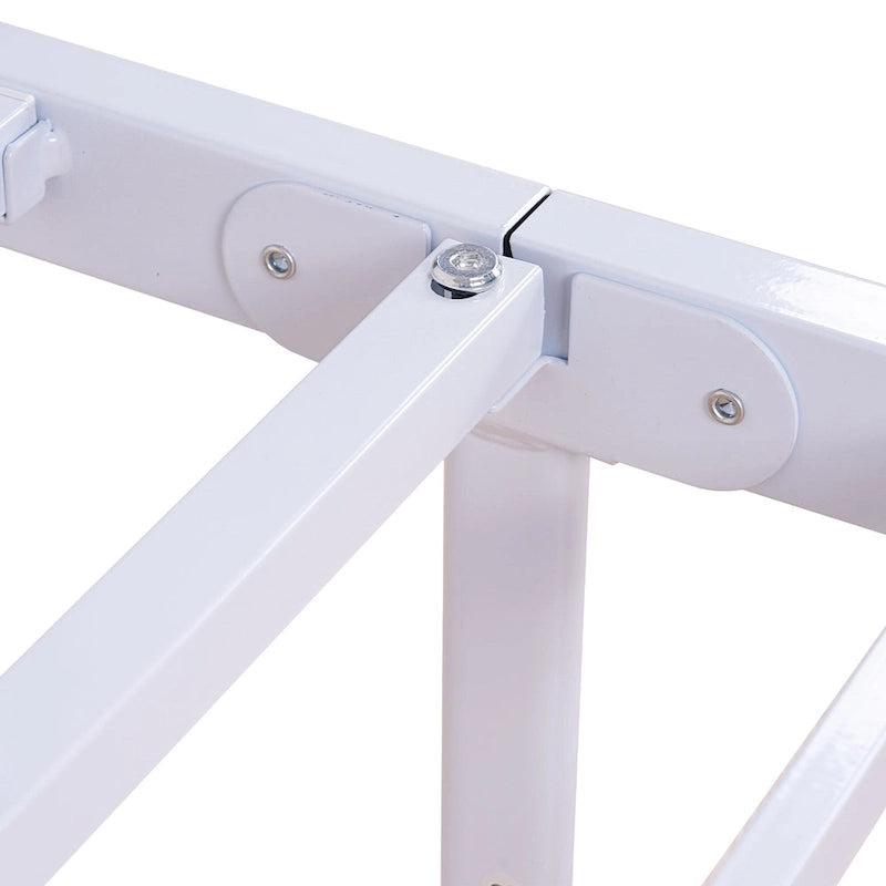 Letto matrimoniale in metallo da 14 pollici con testiera, letto con piattaforma in ferro battuto, senza bisogno di box spring/base per materasso per riporre oggetti