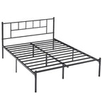 Letto matrimoniale in metallo da 14 pollici con testiera, letto con piattaforma in ferro battuto, senza bisogno di box spring/base per materasso per riporre oggetti