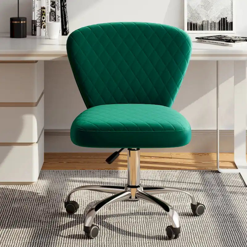 Sedia girevole regolabile senza braccioli Corvus Velvet per ufficio domestico