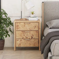 Comodino in stile rustico completamente assemblato COZAYH, cassettiera in legno invecchiato rustico, cassettiera, stile boho