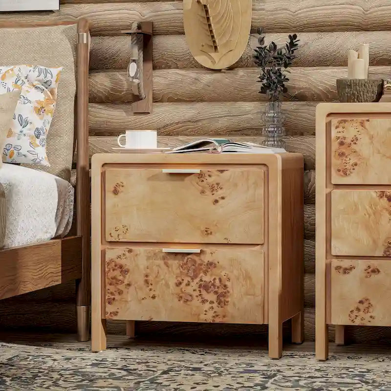 Comodino in stile rustico completamente assemblato COZAYH, cassettiera in legno invecchiato rustico, cassettiera, stile boho