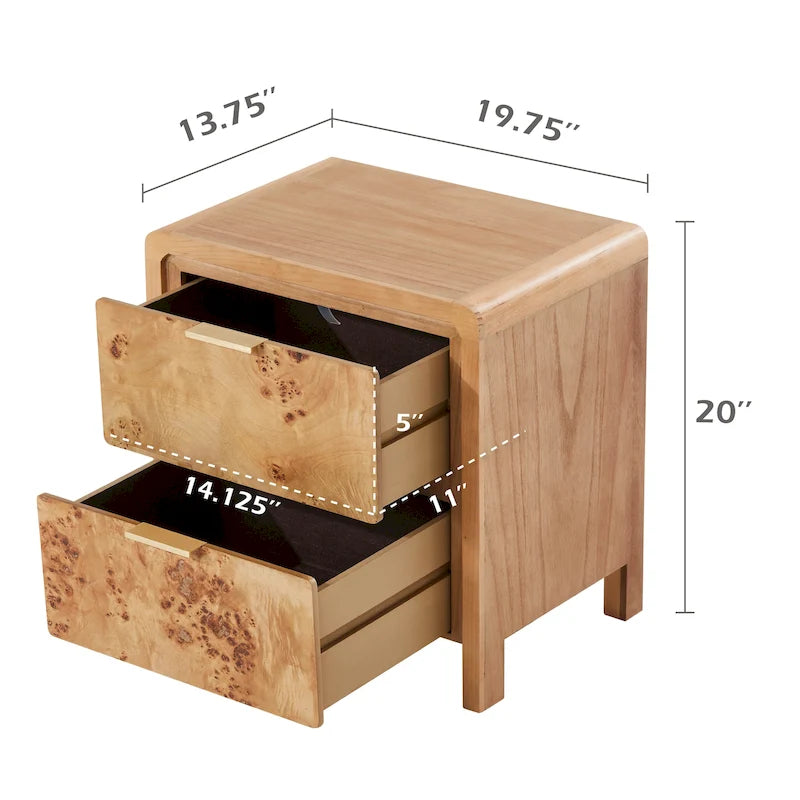 Comodino in stile rustico completamente assemblato COZAYH, cassettiera in legno invecchiato rustico, cassettiera, stile boho