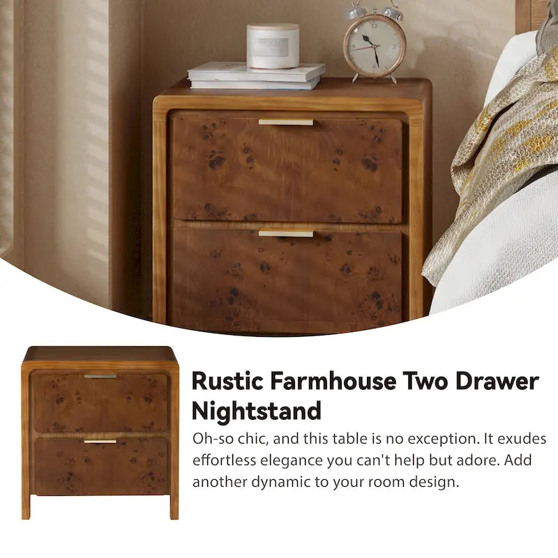 Comodino in stile rustico completamente assemblato COZAYH, cassettiera in legno invecchiato rustico, cassettiera, stile boho