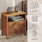 Comodino in stile rustico completamente assemblato COZAYH, cassettiera in legno invecchiato rustico, cassettiera, stile boho