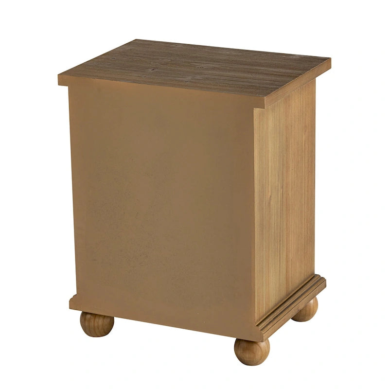 Comodino rustico COZAYH a 3 cassetti con motivo a foglie intagliato, cassettiera vintage in stile country francese