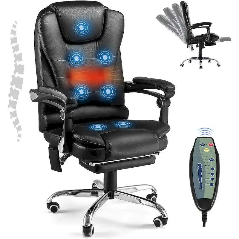 AECOJOY Heated Executive Office Chair w/ Massage &Adjustable Height