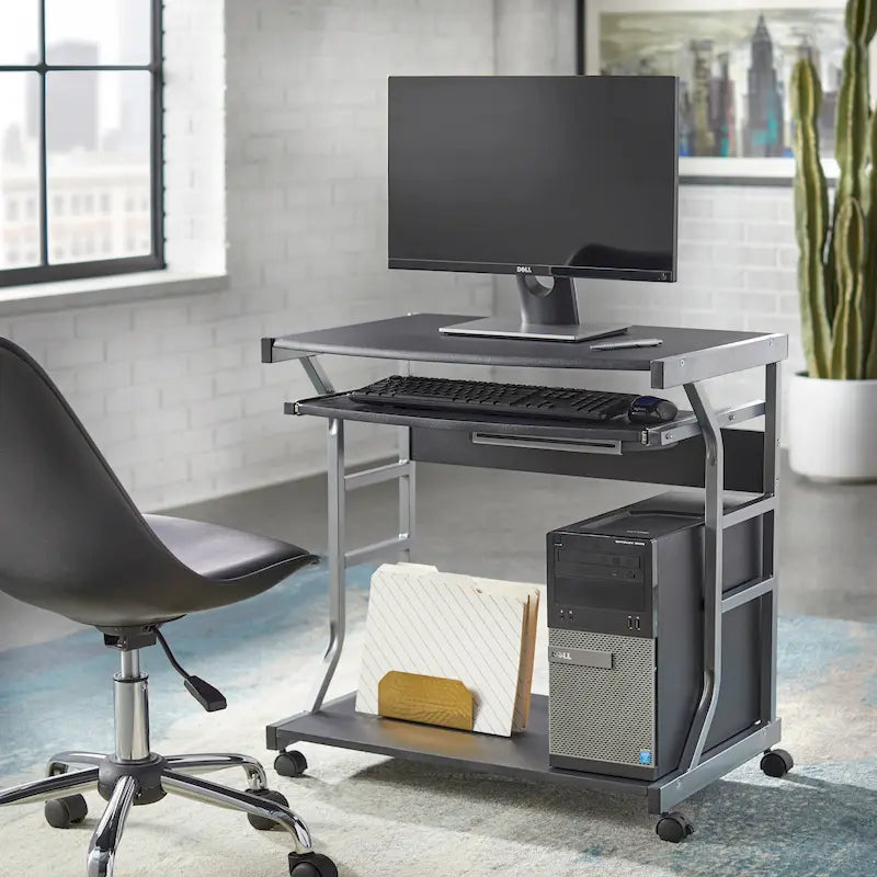 Carrello per scrivania con rotelle per computer Florica di Porch &amp; Den