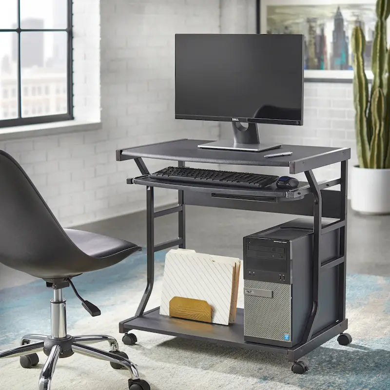 Carrello per scrivania con rotelle per computer Florica di Porch &amp; Den