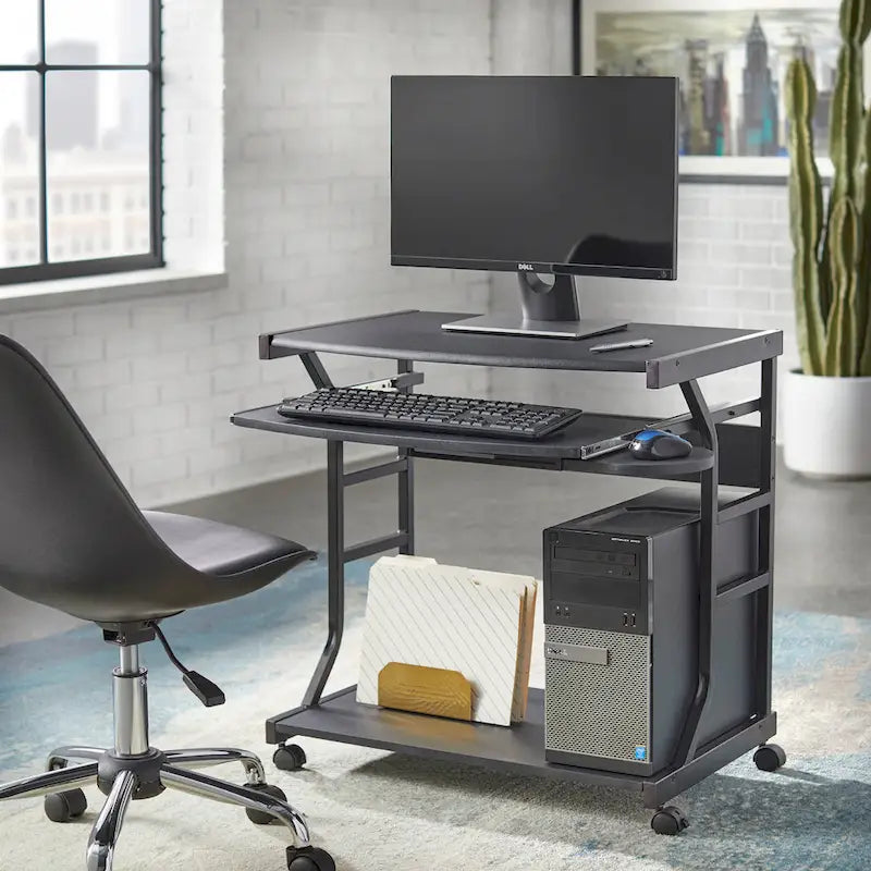 Carrello per scrivania con rotelle per computer Florica di Porch &amp; Den