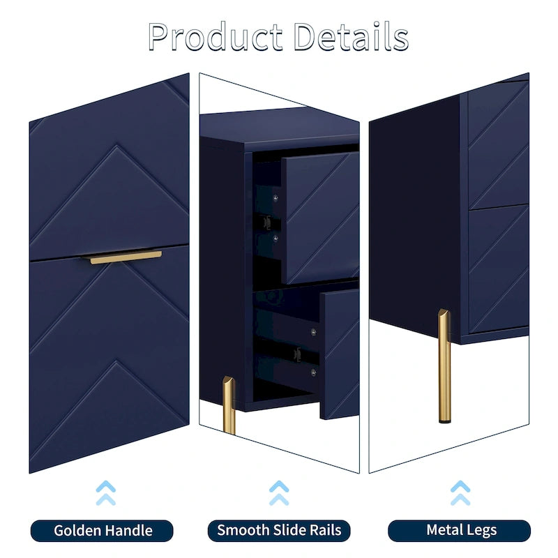 Comodino moderno con 2 cassetti Clihome