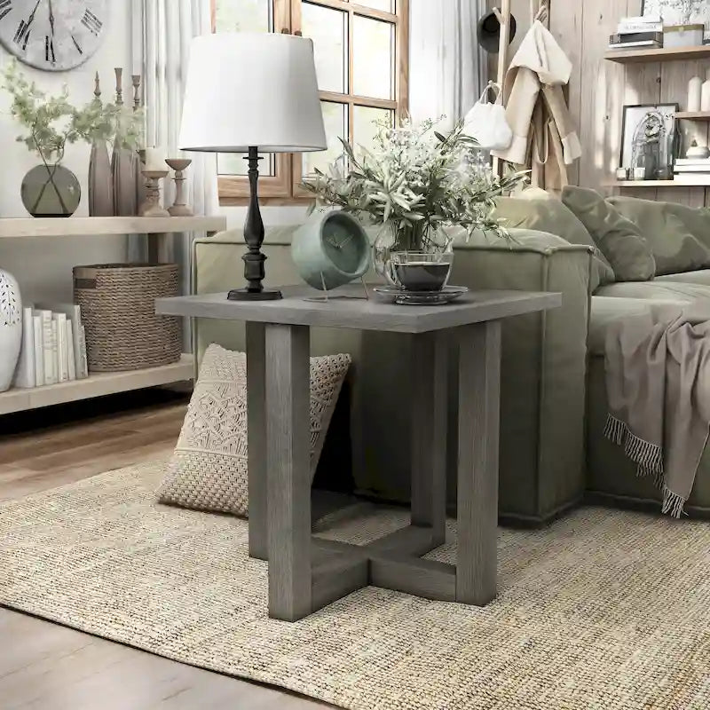 Donware Transitional Light Grey 24-inch Wood Side Table by Furniture of America