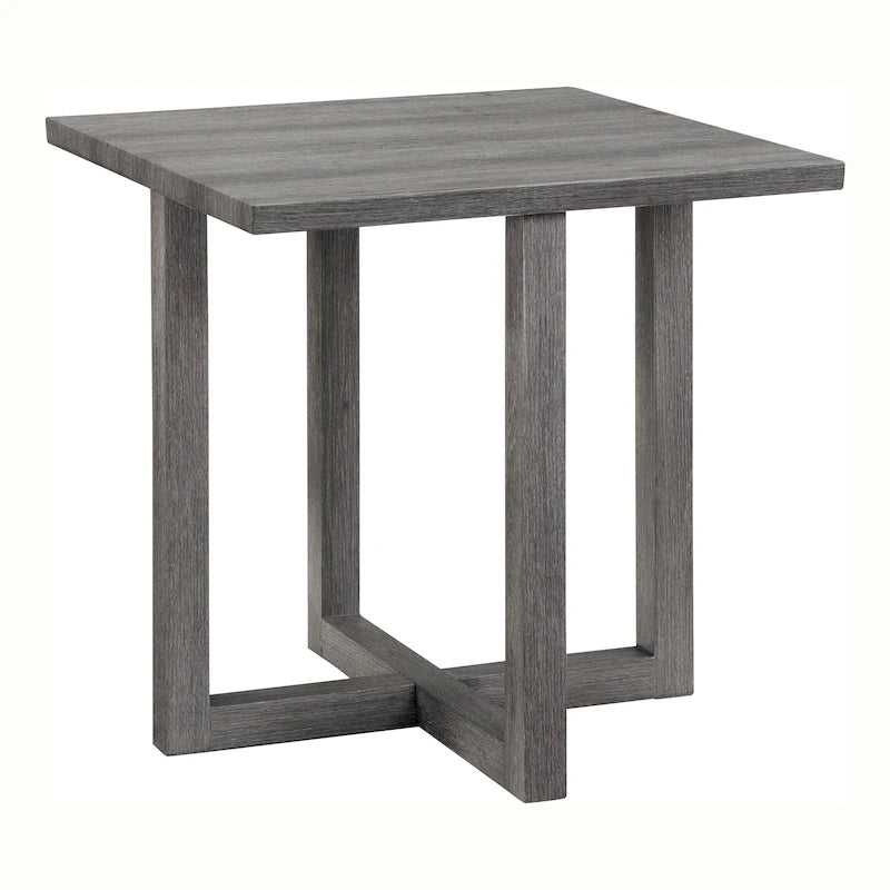 Tavolino laterale in legno grigio chiaro Donware Transitional da 24 pollici di Furniture of America