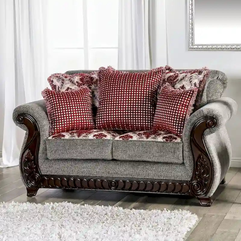 Set di divani Mansuri Traditional Chenille con braccioli arrotolati, 2 pezzi, di Gracewood Hollow