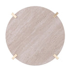 Tavolino rotondo moderno Aldea di SEI Furniture con piano in finto marmo e ripiano in finto legno