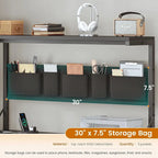 Scrivania a L con ripiano portaoggetti a 5 cassetti e presa di corrente