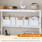 Scrivania a L con ripiano portaoggetti a 5 cassetti e presa di corrente