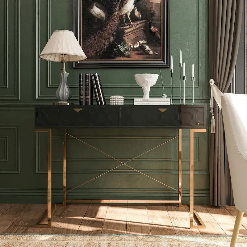 Scrivania da ufficio lucida Clihome con cassetti portaoggetti