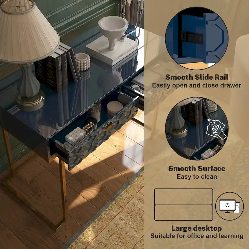 Scrivania da ufficio lucida Clihome con cassetti portaoggetti